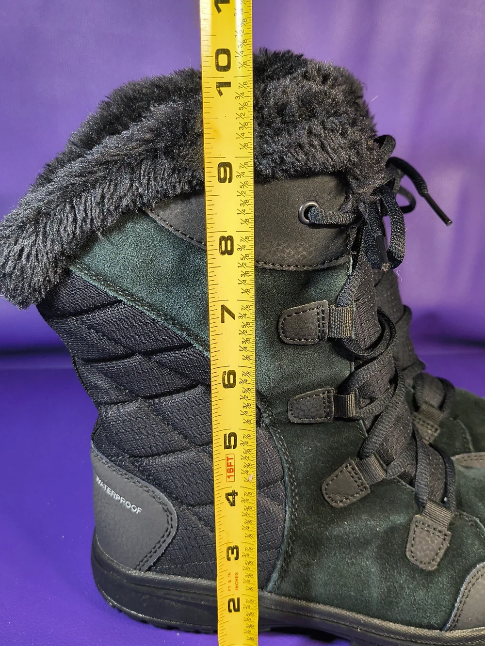 Columbia Ice Maiden II Women's Waterproof Snow Boot, Black, Size 7.5 Wide NEW